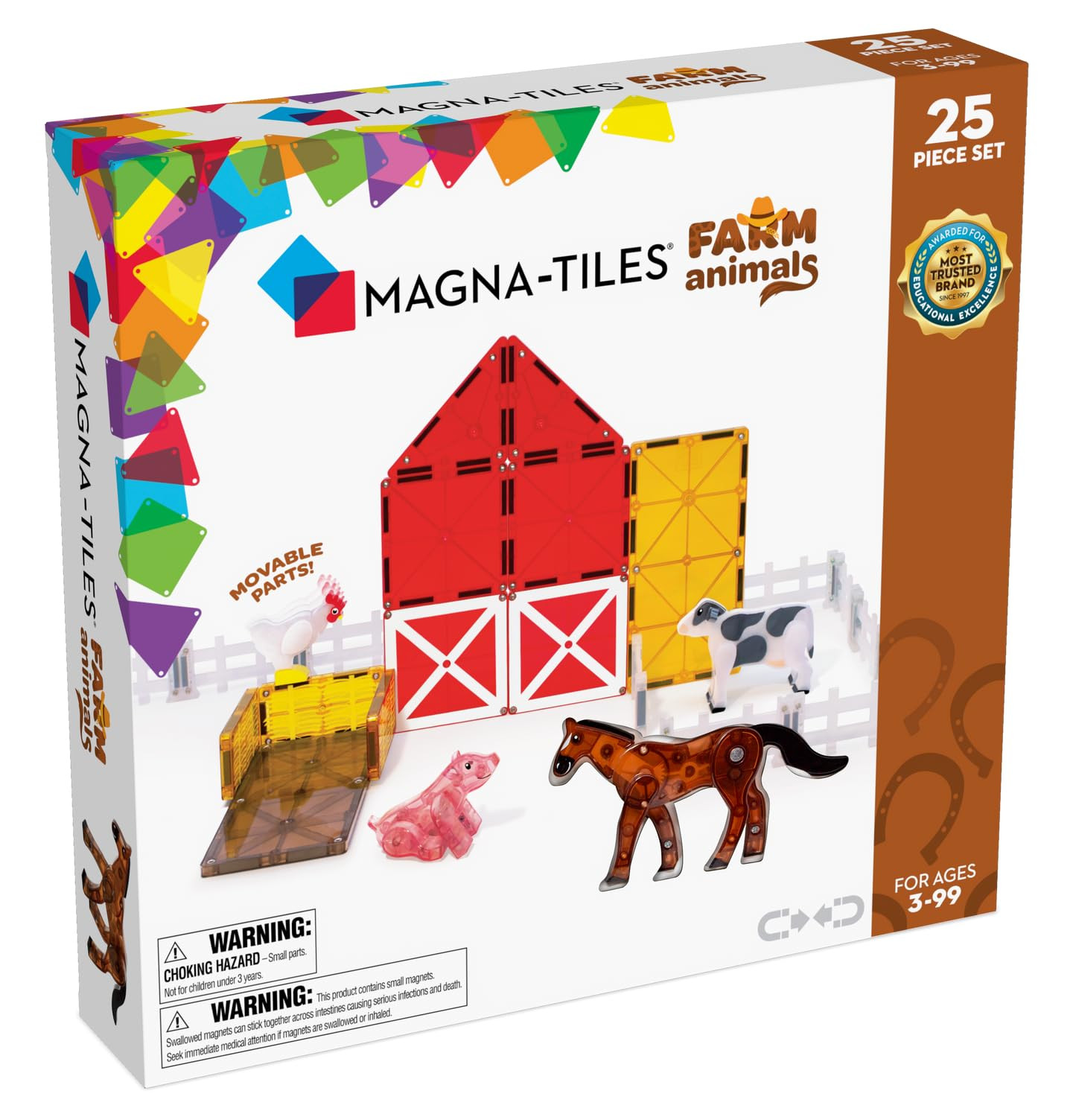 MAGNA-TILES Farm Animals 25-Piece Magnetic Construction Set, The ORIGINAL Magnetic Building Brand | Amazon (US)