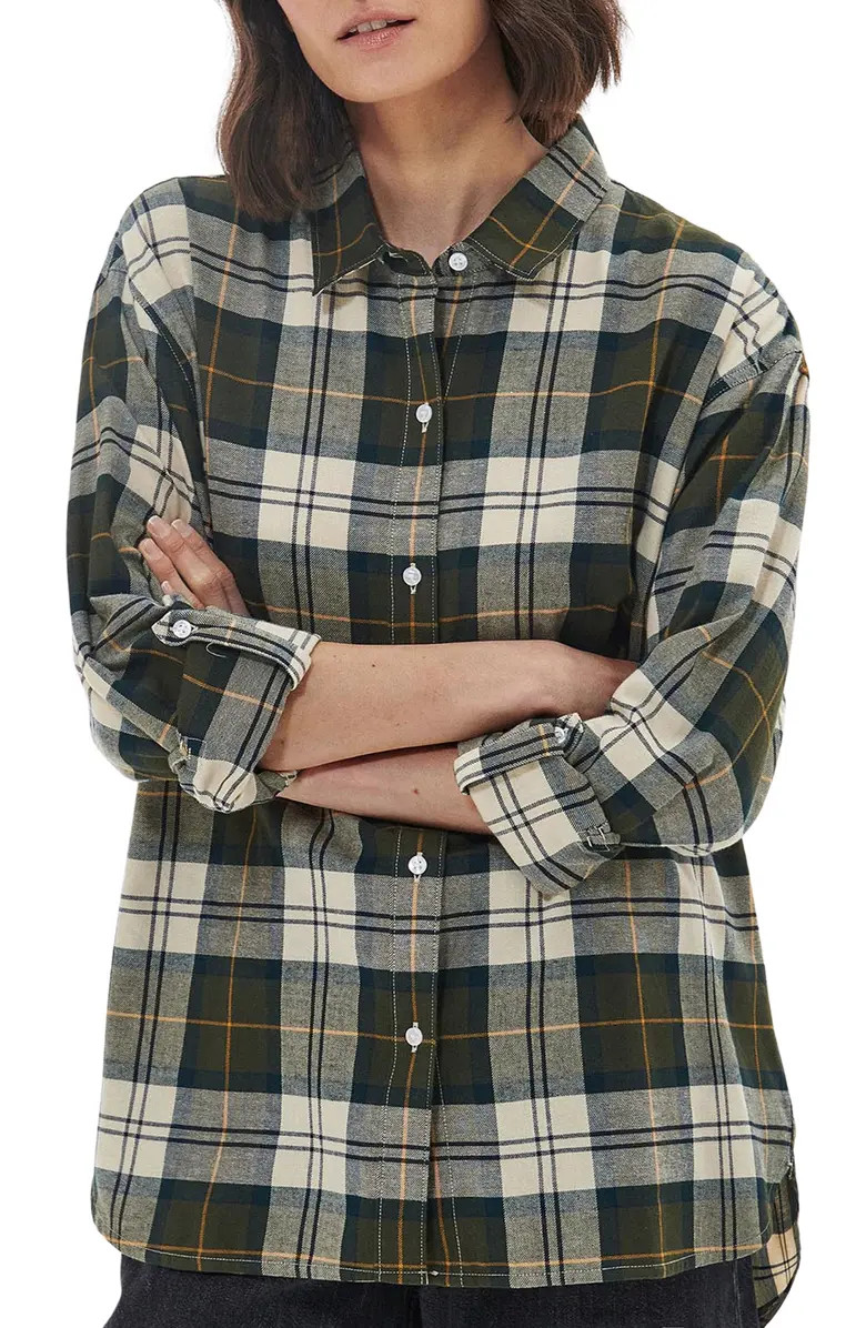 Barbour Elishaw Plaid Cotton Button-Up Tunic Shirt | Nordstrom | Nordstrom