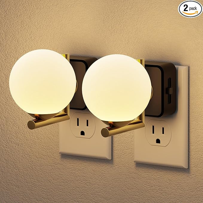 JandCase LED Night Light, 3000K Warm Night Lights Plug into Wall [2 Pack], 0-100LM Dimmable Night... | Amazon (US)