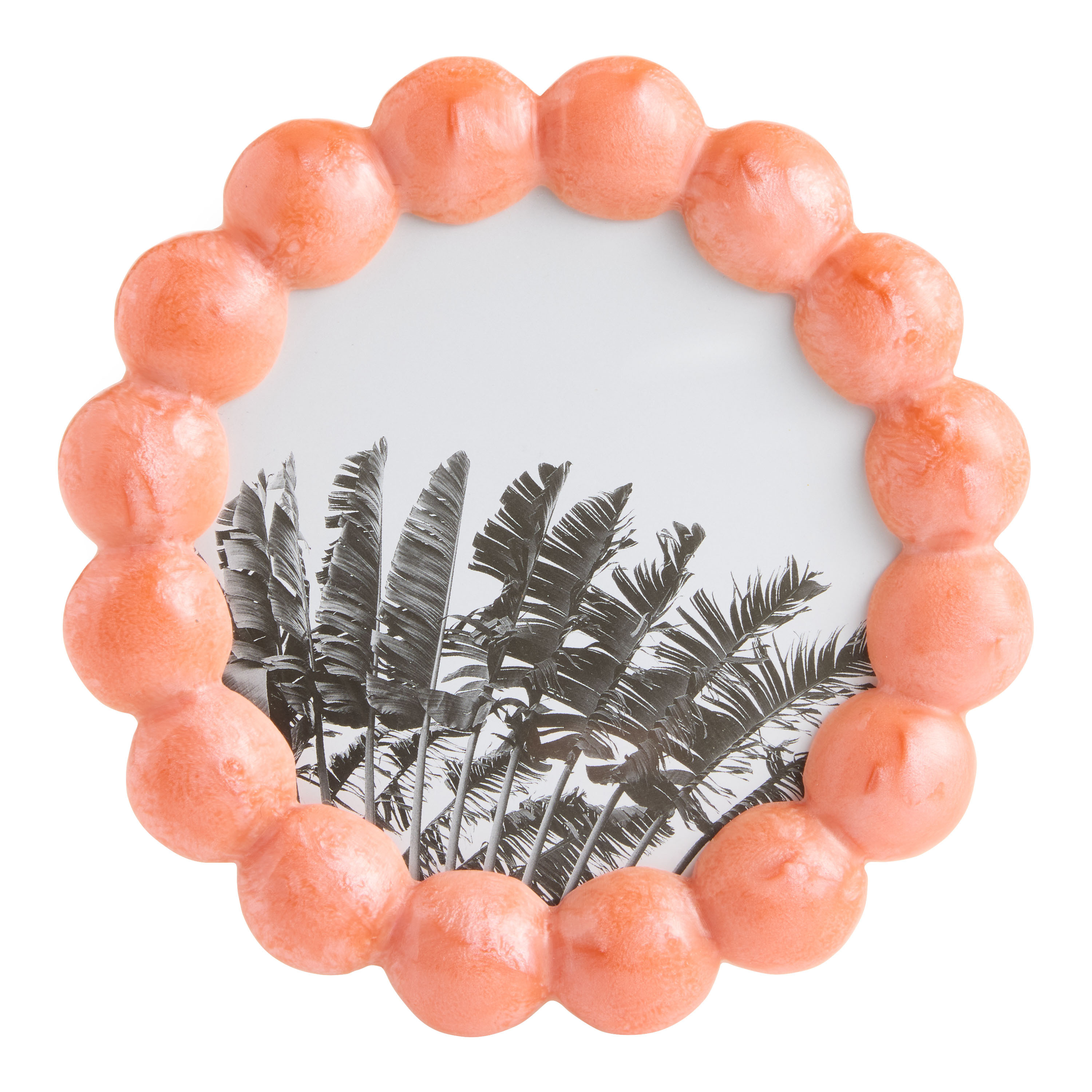Round Coral Bead Resin Retro Mini Picture Frame | World Market