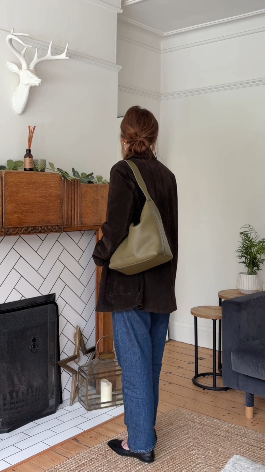 First outing for my new bag, I absolutely love it! I really want the black now too 😬. Comment SHOP for links to everything (I had 2 inches take off the length of these jeans) 

Contains pr 

Suede jacket, ankle grazer jeans, cashmere jumper, minima style, effortless style, style over 40, style over 30 

#LTKuk #LTKspring