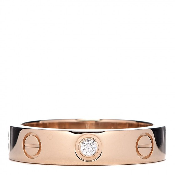 18K Yellow Gold Diamond 4mm LOVE Wedding Band Ring 47 4 | Fashionphile