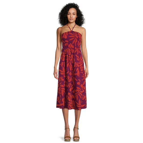 The Get Women's Smocked Halter Midi Dress | Walmart (US)