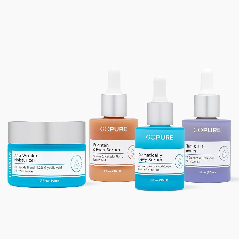 GOPURE Skincare Essentials Set - 4 Piece Routine Includes Vitamin C Serum, Retinol Serum, Hyaluro... | Amazon (US)