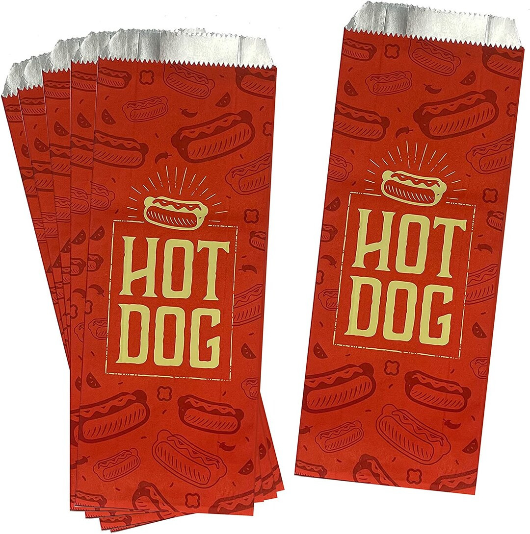 Hot dog foil bag, hot dog wrapper, movie night, carnival, circus party, sport event, baseball, fo... | Etsy (US)