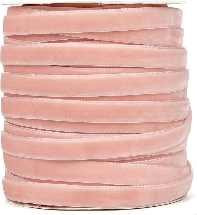 Pandahall 50 Yards Velvet Ribbon 3/8Inch Wide Single Face Velvet Ribbon Roll with Spool for Gift ... | Amazon (US)