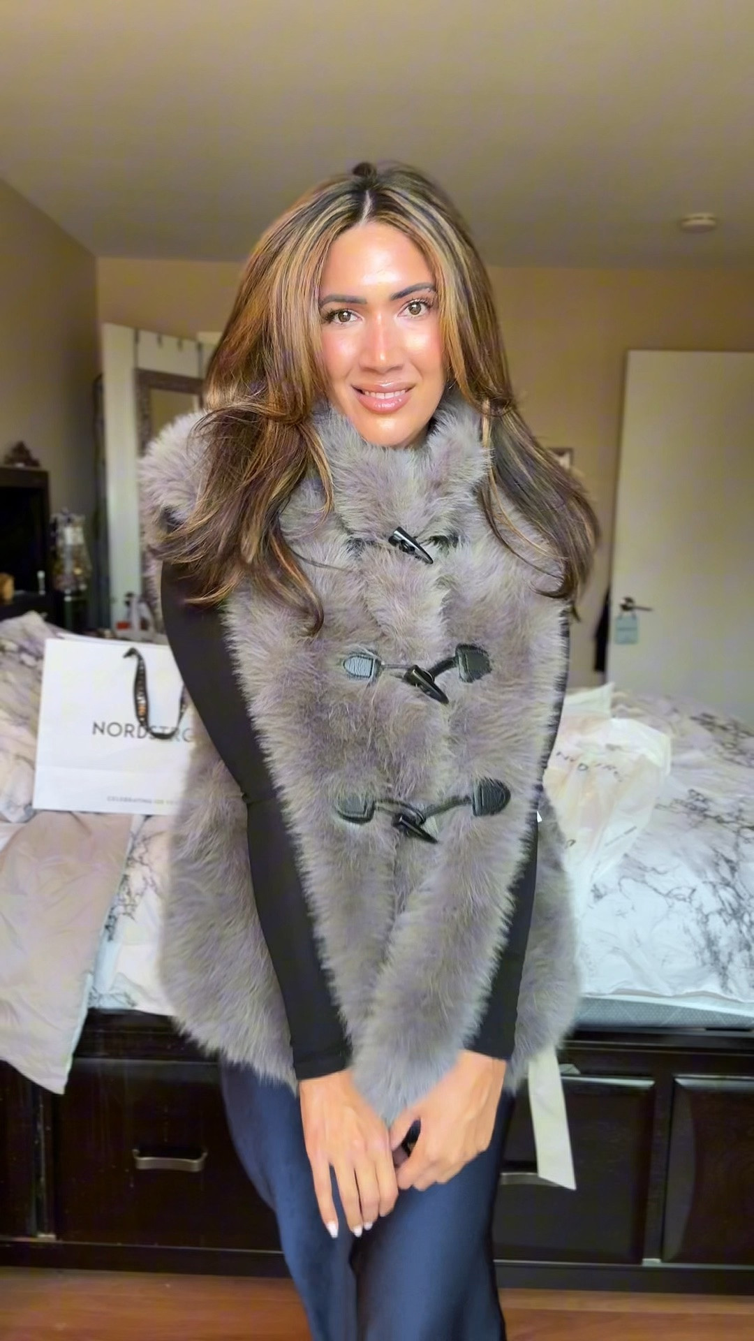 This Bernardo Faux Fox Fur Vest was one of my favorite finds from the Nordstrom Anniversary Sale. I love the taupe color, the longer length, and the toggle details—it instantly makes a simple fall outfit feel more polished.

I can’t wait to style it over a fitted knit, crisp button-down, or an all-black base once the weather cools down.

#BernardoFashions #NordstromAnniversarySale #FauxFurVest #FallStyle #NordstromFinds
