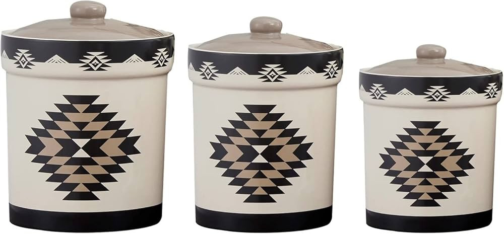 Paseo Road by HiEnd Accents | Chalet Aztec 3 Piece Ceramic Dinnerware Canister Set, Southwestern ... | Amazon (US)