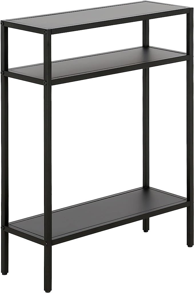 Ricardo 22'' Wide Rectangular Console Table with Metal Shelves in Blackened Bronze | Amazon (US)