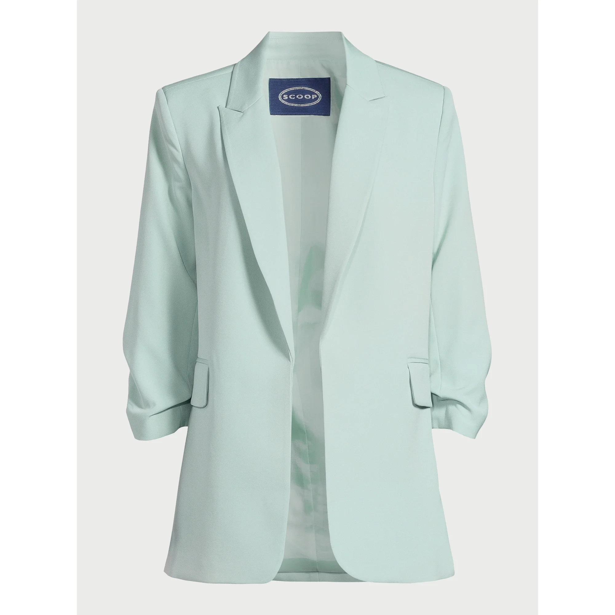 Scoop Women's Relaxed Fit Scrunch Sleeve Blazer, Sizes XS-XXL - Walmart.com | Walmart (US)