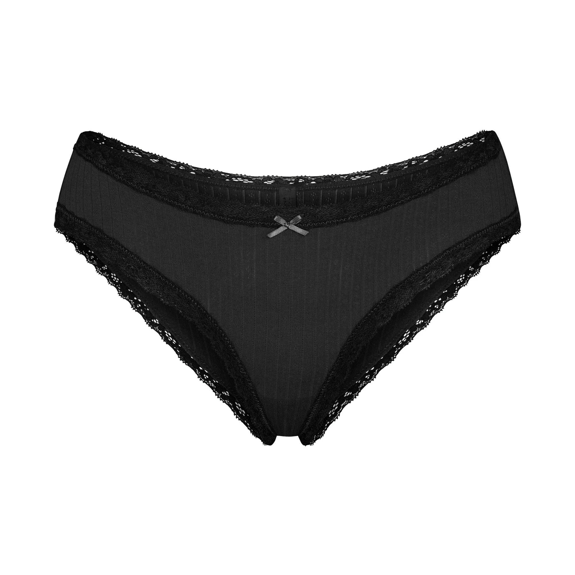 LIGHTWEIGHT COTTON POINTELLE LACE BRIEF | SOOT TONAL | SKIMS | SKIMS (US)