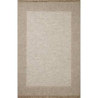 Dawn 8 ft. 10 in. x 12 ft. 2 in. Natural Border Indoor/Outdoor Area Rug | The Home Depot
