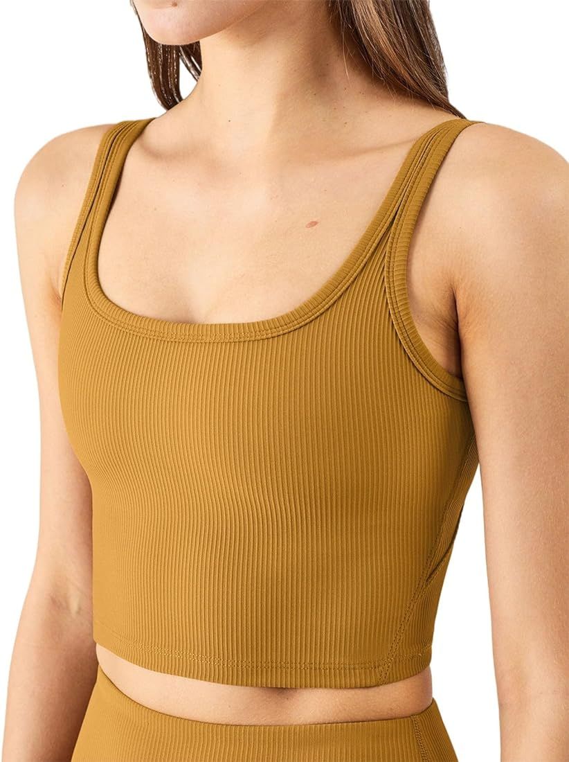 Chilylori Women's Seamless Sports Bra Workout Crop Top Tank Tops for Women Long Lined Sports Bra ... | Amazon (US)