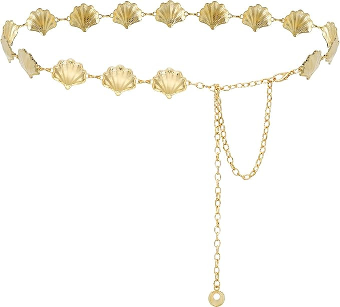 Women's Metal Waist Chain Gold Silver Chunky Belts for Dresses | Amazon (US)