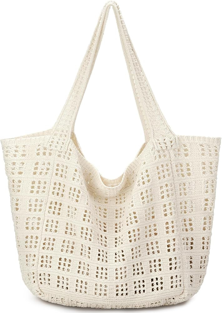 hatisan Crochet Bags for Women - Summer Beach Tote, Aesthetic Hippie Knit Bag | Amazon (US)