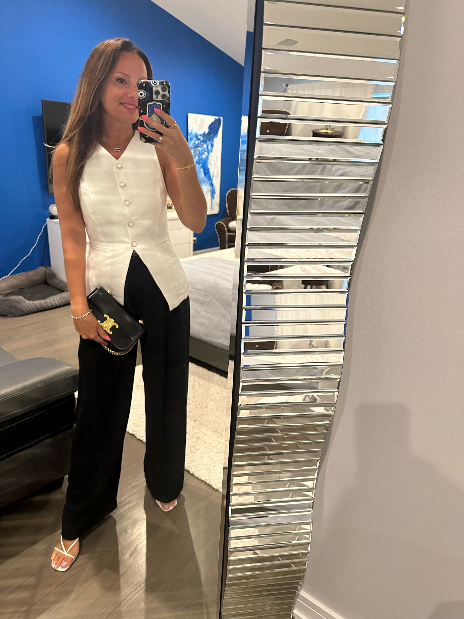 Summer birthday celebrations call for my two favorite colors #LTKblackandwhite #LTKvestlook #LTKwidelegpants