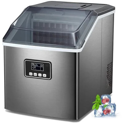 40 Lb. lb. Daily Production Cube Clear Ice Freestanding Ice Maker,24 Ice Cubes Per 10-15 Mins | Wayfair North America