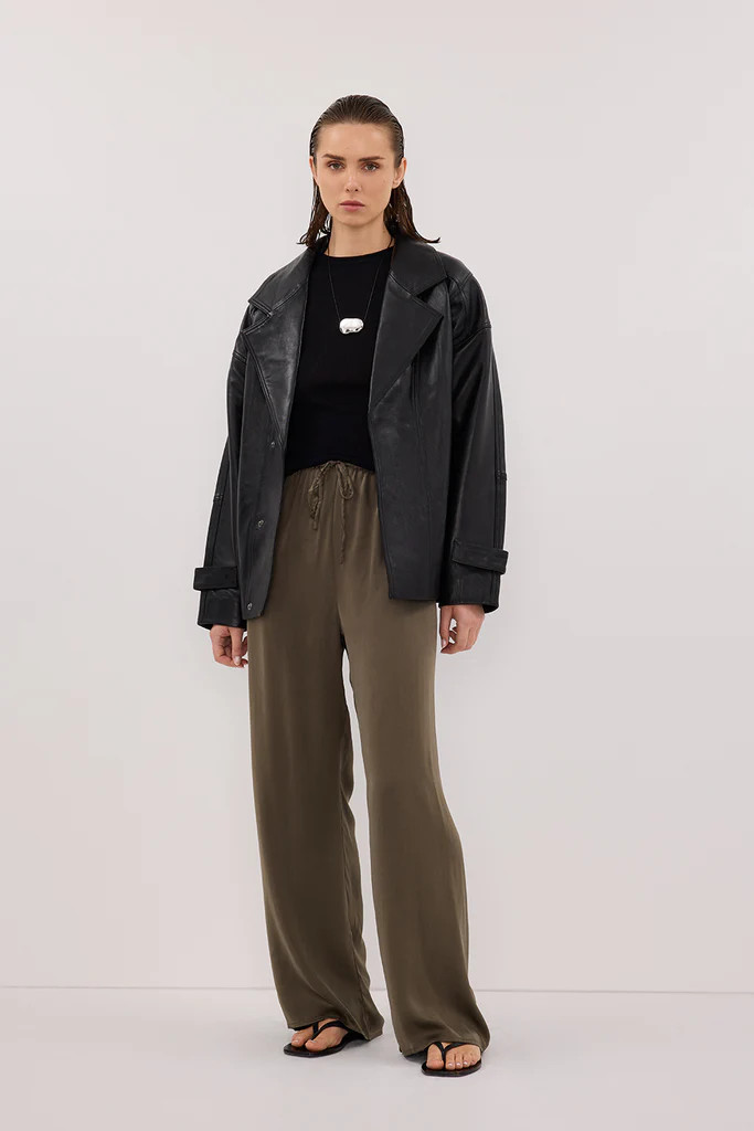 PERCY OLIVE SILK PANT | DISSH