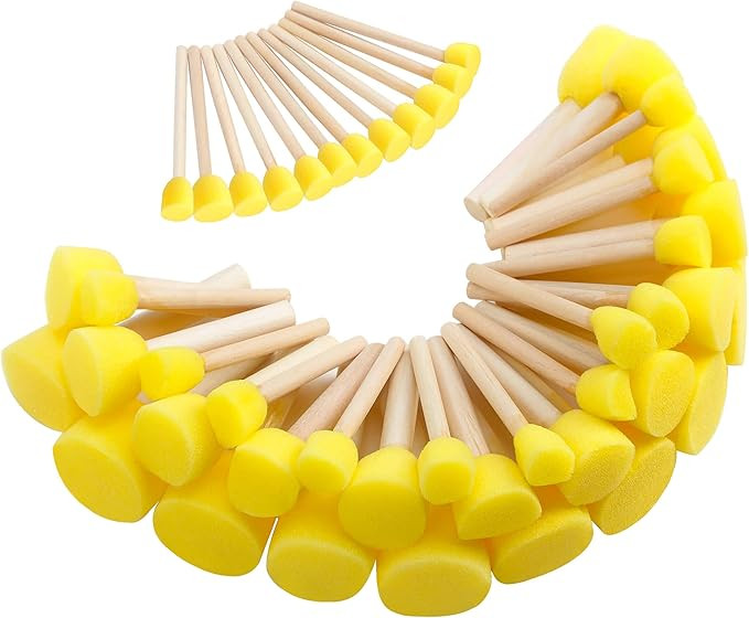 24-Pieces Paint sponges for Kids - Assorted Size Round Sponge Brushes for Painting - Foam Brushes... | Amazon (US)