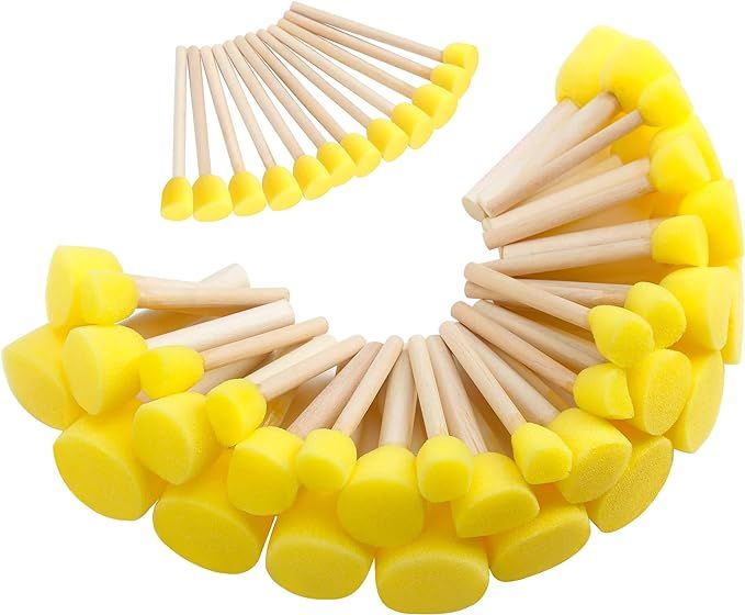 24-Pieces Paint sponges for Kids - Assorted Size Round Sponge Brushes for Painting - Foam Brushes... | Amazon (US)