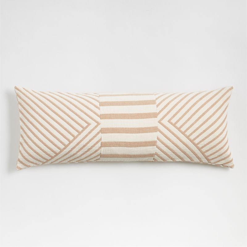 Yucatan 54"x20" Muslin Stripe Decorative Throw Pillow Cover + Reviews | Crate & Barrel | Crate & Barrel