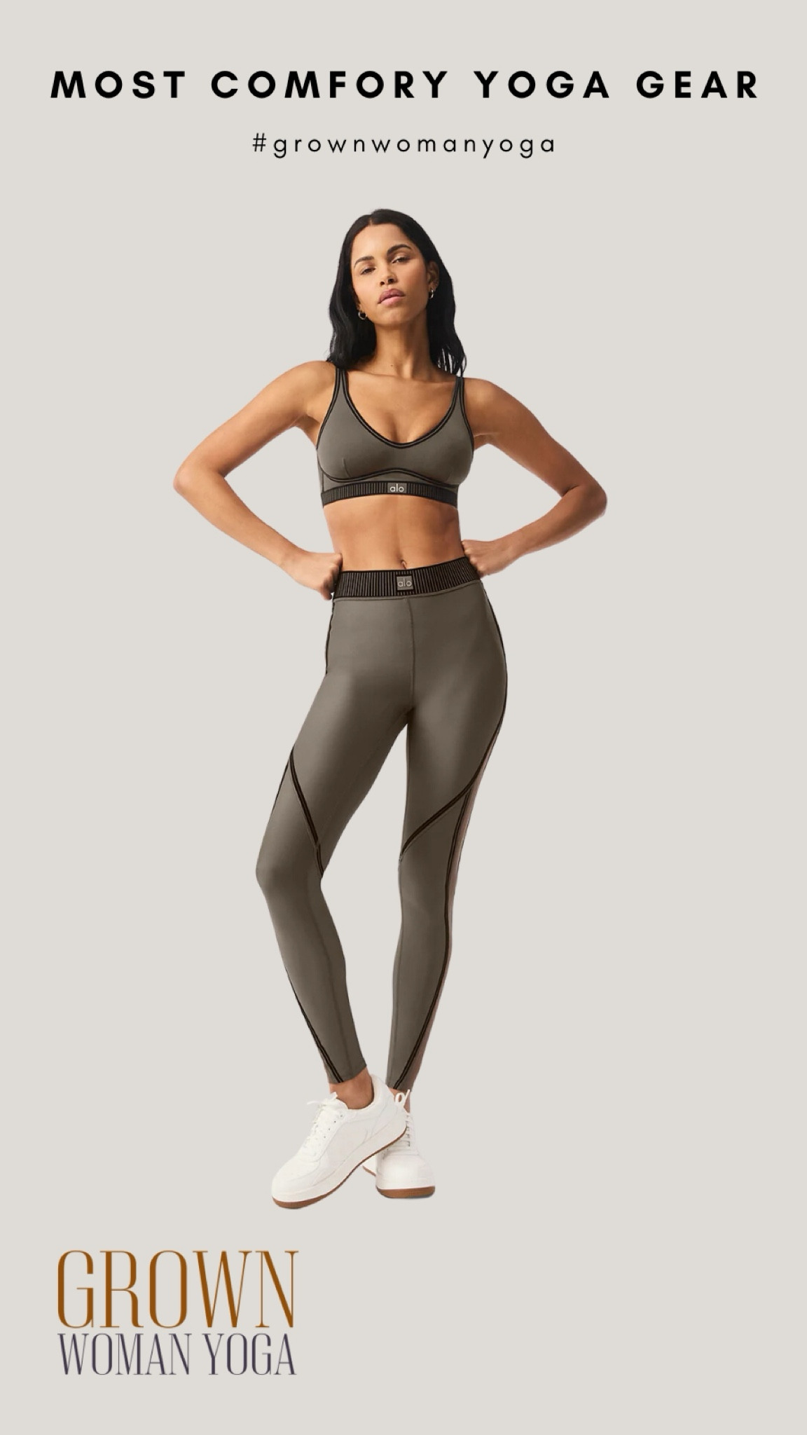 Discover the ultimate in comfort with  ALO yoga outfit, perfect for any yoga session. Easily transition to an evening out by pairing it with a stylish coat. #ALO #yoga #yogagear

#LTKstyletip #LTKshoecrush #LTKfitness