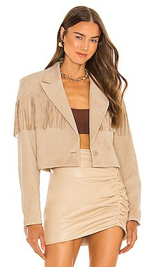 LAMARQUE x REVOLVE Elwyn Suede Fringe Jacket in Sand from Revolve.com | Revolve Clothing (Global)