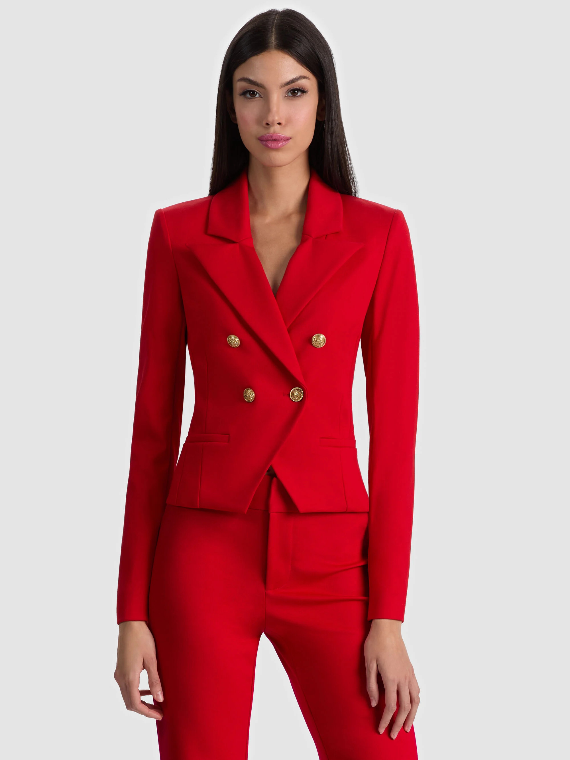 SABLE DOUBLE BREASTED CROPPED BLAZER | Alice + Olivia