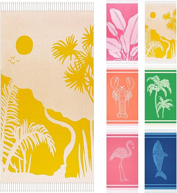 Oversized Cotton Turkish Beach Towels 72"x36" Lightweight Quick Dry Sandless Pool Swim Towel Larg... | Amazon (US)