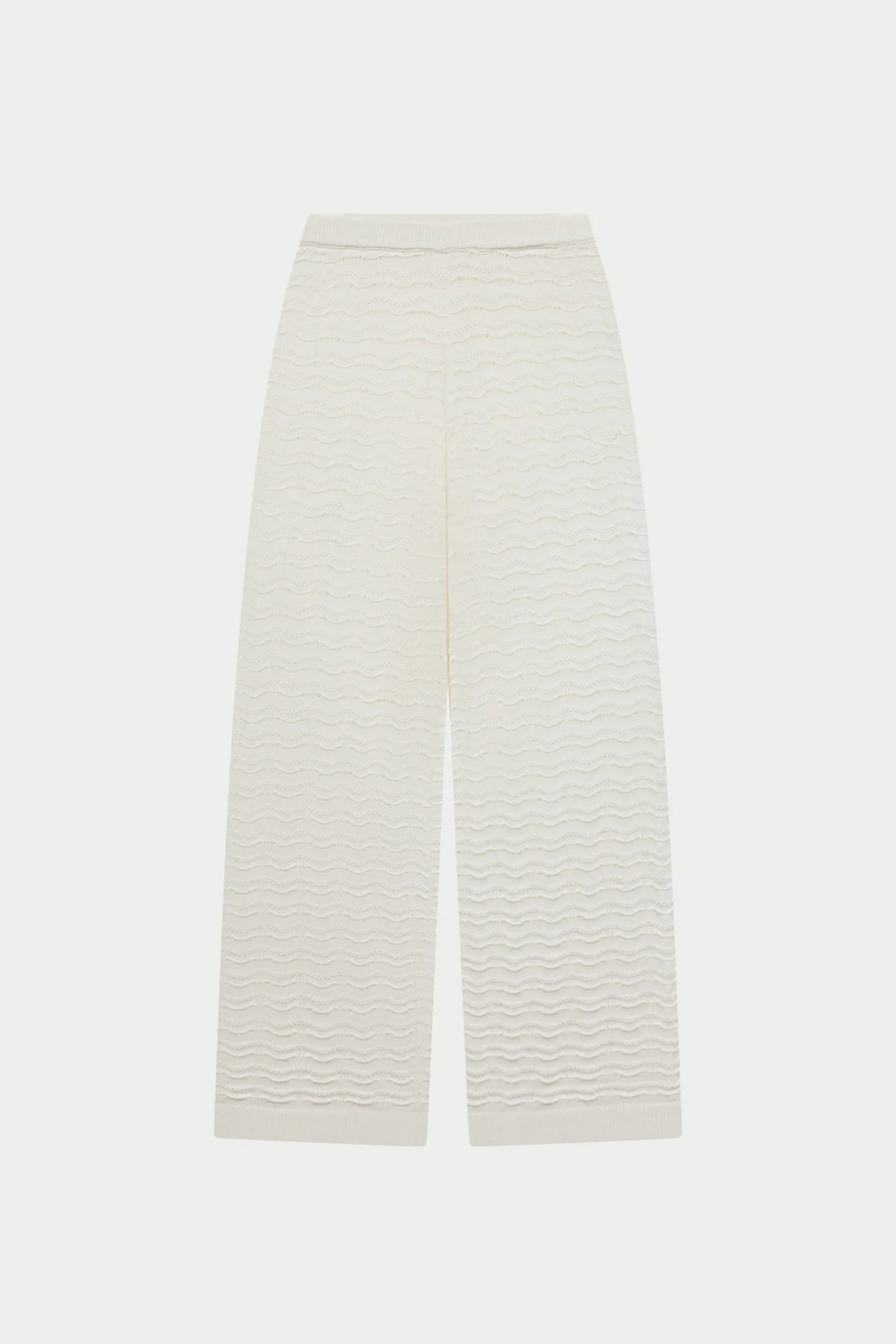 CROCHET KNIT TROUSERS - OFF WHITE | The Couture Club