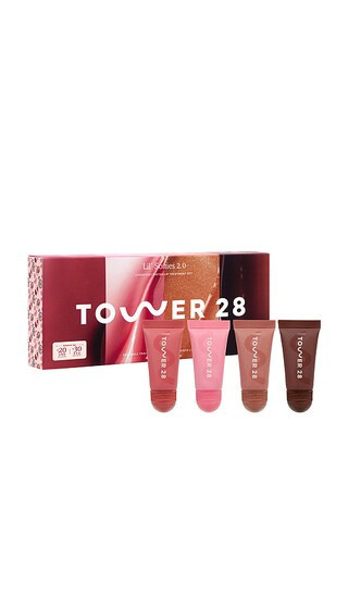 Tower 28 Lil' Softies Lip Kit in Dulce De Leche Shimmer, Red Bean Mochi, Watermelon Kiwi & Tiramisu. | Revolve Clothing (Global)