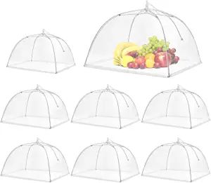 Pop-Up Mesh Screen Food Cover Tent Umbrella, SPANLA 8 Pack Food Cover Net for Outdoors, Screen Te... | Amazon (US)