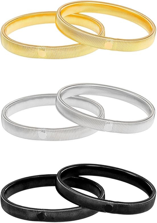 Pangda 3 Pairs Sleeve Garters Anti-Slip Shirt Sleeve Holders Garters Stretch Metal Armbands Sleev... | Amazon (US)