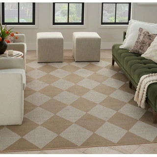 Nourison Washable Modern Jute Indoor Geometric Area Rug - 5'3" x 7'3" - Ivory/Natural | Bed Bath & Beyond