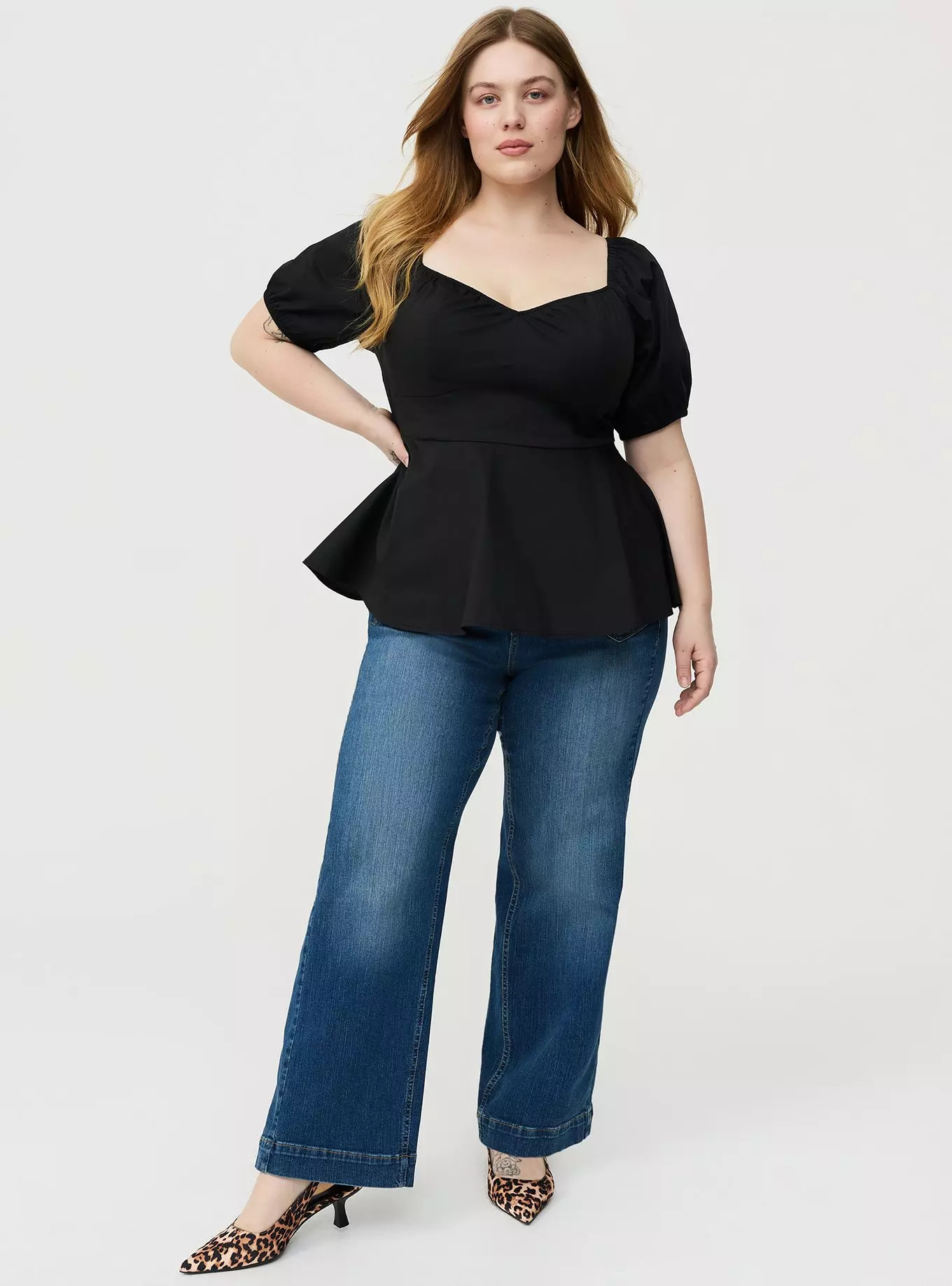 Poplin Peplum Top | Torrid (US & Canada)