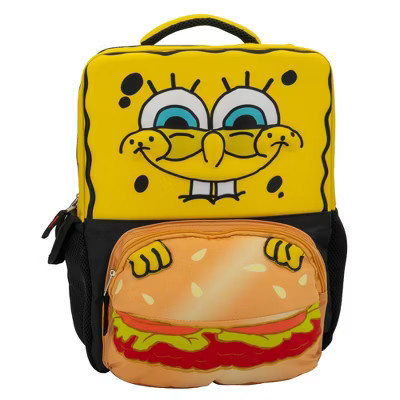 Sponge Bob Square Pants Backpack, 3D Big Face SpongeBob Girls & Boys School Bag 16” | Target