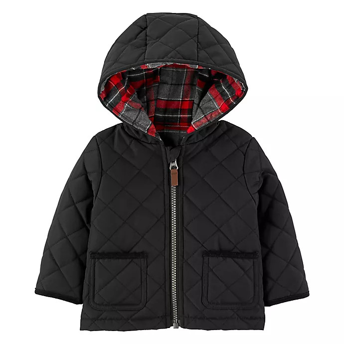 carter's® Quilted Hooded Jacket in Black | buybuy BABY | buybuy BABY