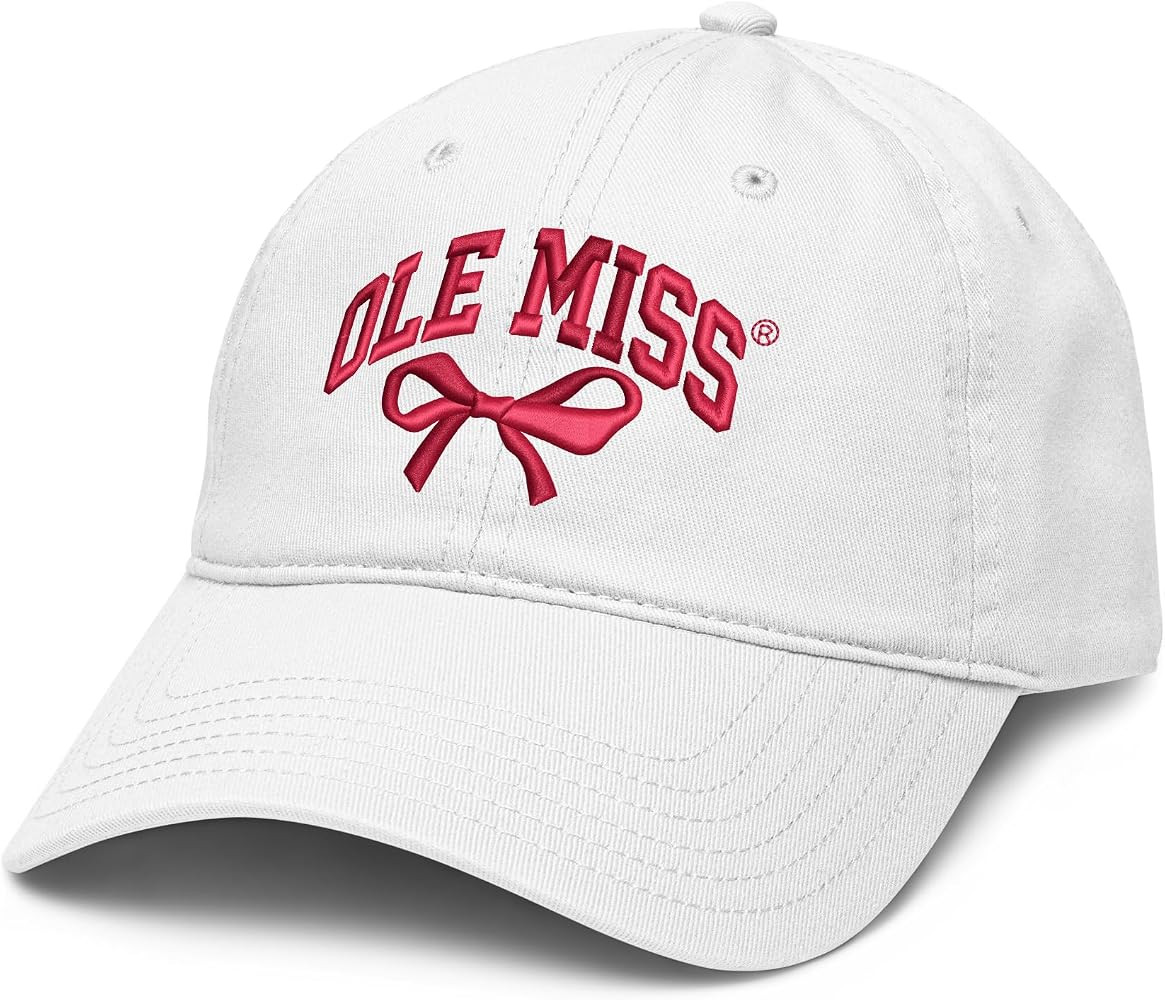 Mississippi Ole Miss Rebels Bow Officially Licensed Adjustable Puff Embroidered Baseball Hat | Amazon (US)