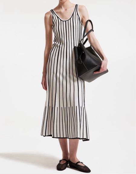 Black and white striped knit midi dress 

#LTKSeasonal #LTKfindsunder100 #LTKstyletip