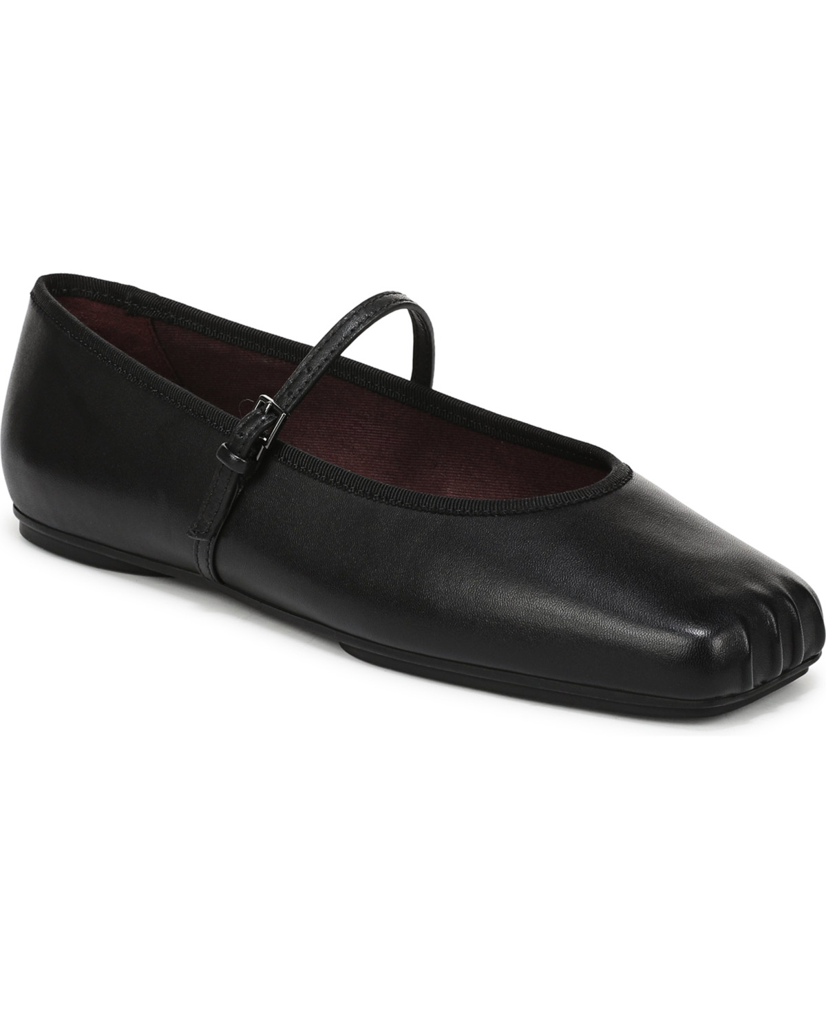 Franco Sarto Women's Oriel Square Toe Mary Jane Flats - Black Leather | Macy's