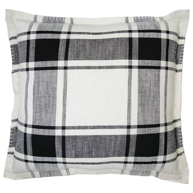 Better Homes And Gardens Reversible Plaid Decorative Pillow, 20" X 20", Black/White - Walmart.com | Walmart (US)