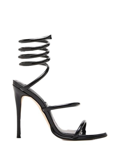 Steve Madden Women's Exotica Heeled Sandal, Black Leather, 6.5 | Amazon (US)