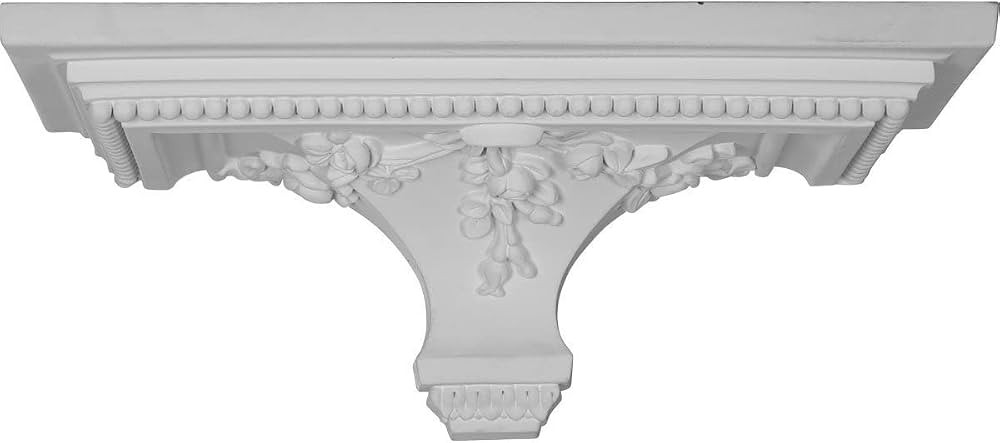 18" w X 7 3/8" h 9 1/8" p Victorian Shelf White | Amazon (US)