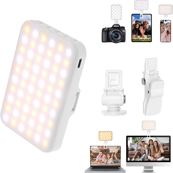 BANSINE Portable LED Photo Light - USB-Rechargeable, Up to 6500K Color Temperature for Selfie, Zo... | Amazon (US)