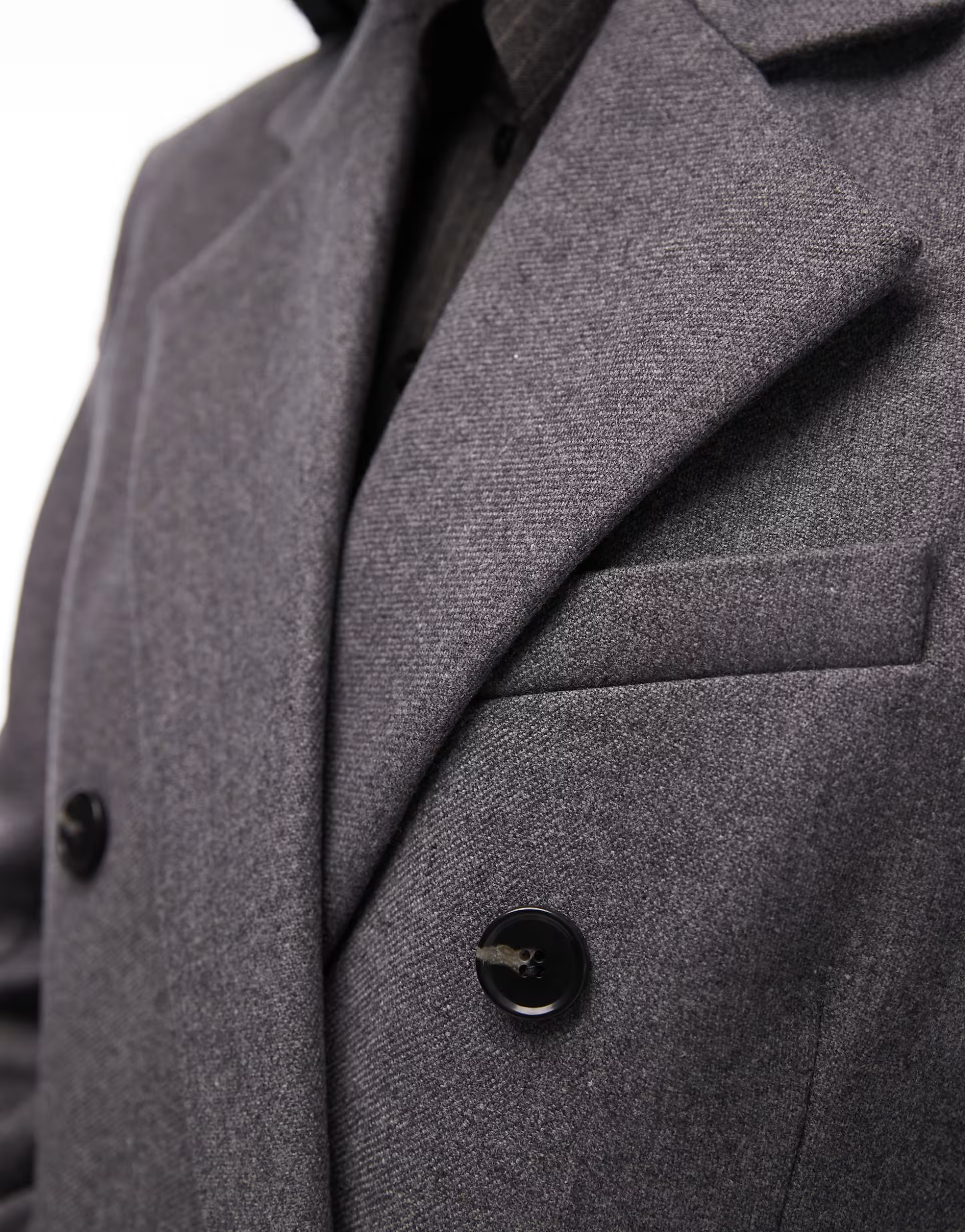 & Other Stories wool double breasted maxi coat with bold shoulder details in grey  | ASOS | ASOS (Global)
