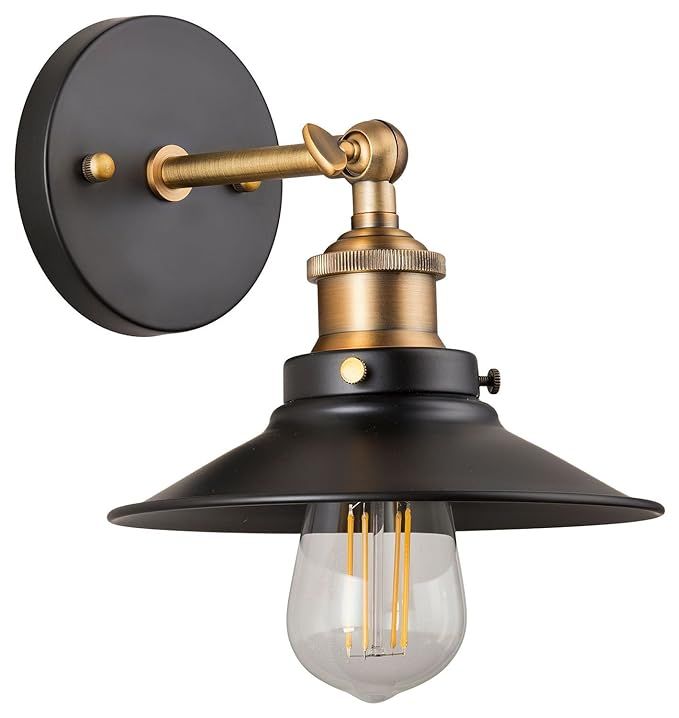 Andante LED Industrial Wall Sconce Fixture - Antique Brass - Linea di Liara LL-WL407-AB | Amazon (US)