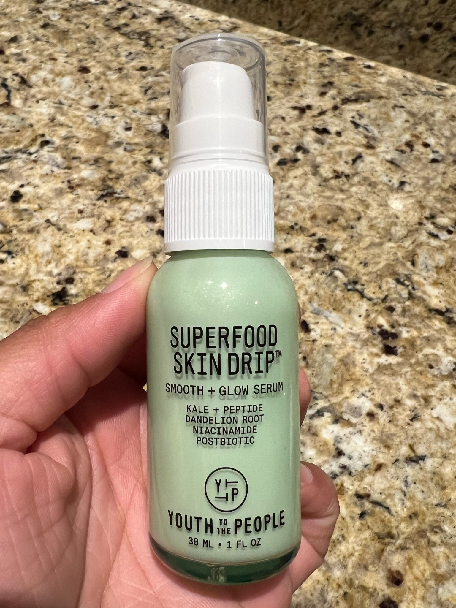 Youth To The People
Superfood Skin Drip Smooth + Glow Barrier Serum with Kale + Niacinamide - this helps to even skin tone and hydrate skin. 

#LTKbeauty