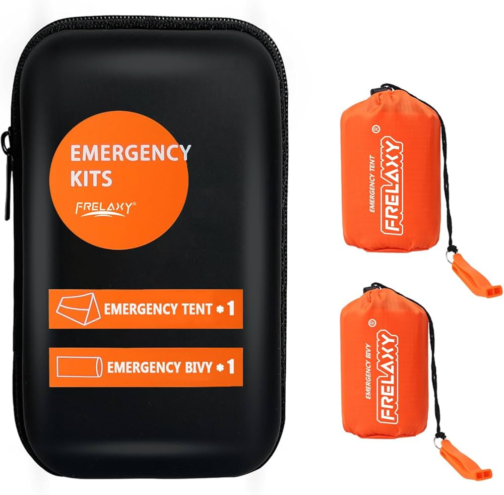 Frelaxy Emergency Tent Emergency Sleeping Bag Set, Survival Shelter & Emergency Bivy with Whistle... | Amazon (US)