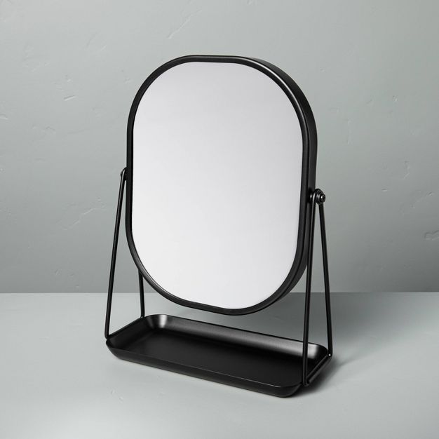Metal Vanity Flip Mirror with Tray Black - Hearth &#38; Hand&#8482; with Magnolia | Target