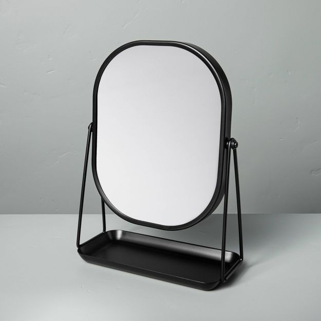 Metal Vanity Flip Mirror with Tray Black - Hearth & Hand™ with Magnolia | Target